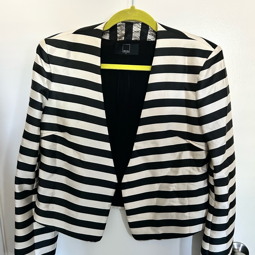 Dolce Vita Black and White Striped Blazer